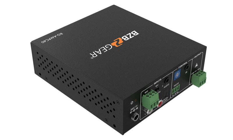 BZB Gear BG-AMPC40 2-Channel 40W 70/100V Stereo/Mono Audio Amplifier