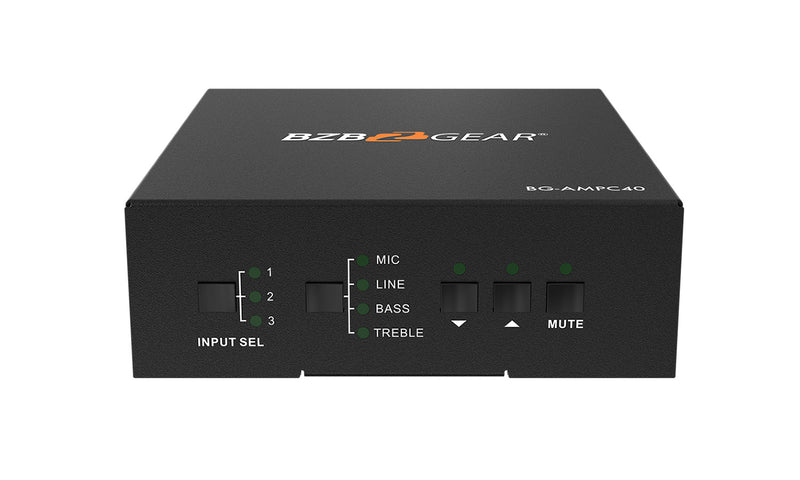 BZB Gear BG-AMPC40 2-Channel 40W 70/100V Stereo/Mono Audio Amplifier