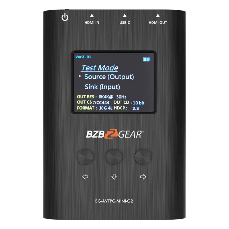 BZB Gear BG-AVTPG-MINI-G2 8K/4K/1080P HDMI 2.1 48Gpbs Portable Signal Test Generator and Analyzer