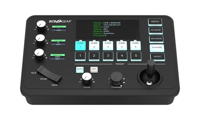 BZB Gear BG-COMMANDER-JR Universal Compact Serial And IP PTZ Camera Joystick Controller With RS-232/422 Support