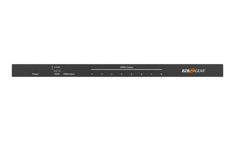 BZB Gear BG-DA-18G2 1x8 4K UHD Ultra Slim HDMI Splitter With EDID Management