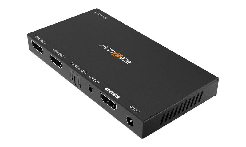 BZB Gear BG-DA-1X2AS 1x2 4K UHD HDMI Splitter With Downscaler With Digital And Analog Audio Output