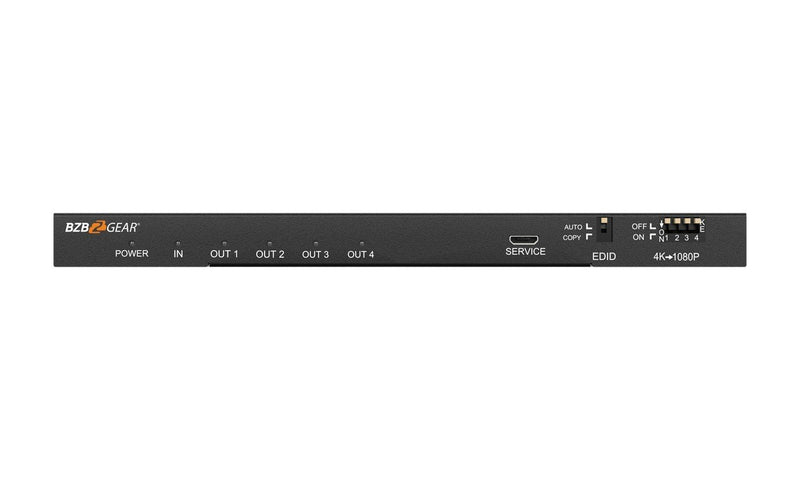 BZB Gear BG-DA-1X4AS 1x4 4K UHD HDMI Splitter With Downscaler With Digital And Analog Audio Output