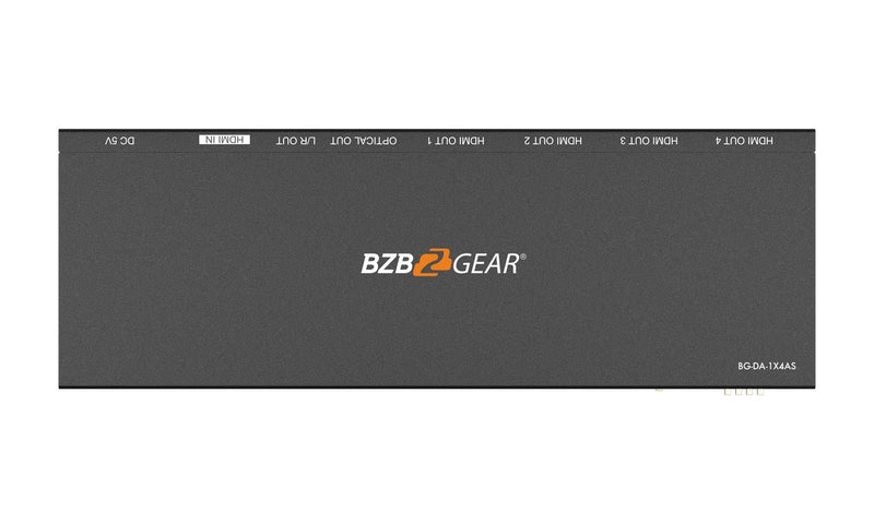 BZB Gear BG-DA-1X4AS 1x4 4K UHD HDMI Splitter With Downscaler With Digital And Analog Audio Output