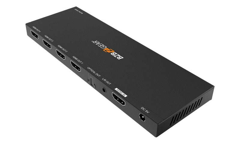 BZB Gear BG-DA-1X4AS 1x4 4K UHD HDMI Splitter With Downscaler With Digital And Analog Audio Output