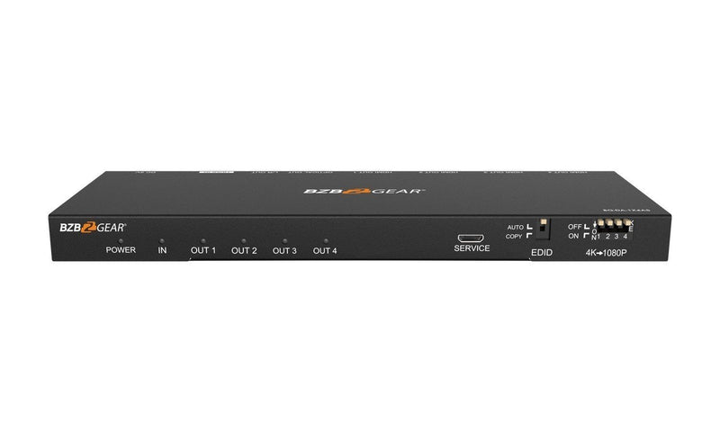 BZB Gear BG-DA-1X4AS 1x4 4K UHD HDMI Splitter With Downscaler With Digital And Analog Audio Output