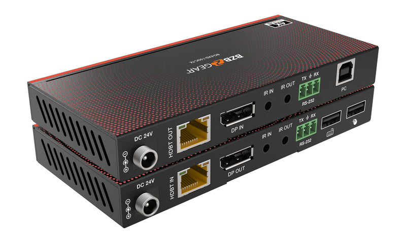 BZB Gear BG-EXD-150C 4K UHD DisplayPort 1.2a KVM Extender Kit Over HDBaseT With USB/IR/RS-232