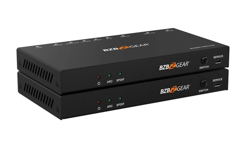 BZB Gear BG-EXH-100C5 4K UHD HDMI HDBaseT Extender With IR/ARC/PoC/RS-232/Ethernet And Audio Embedding/De-Embedding