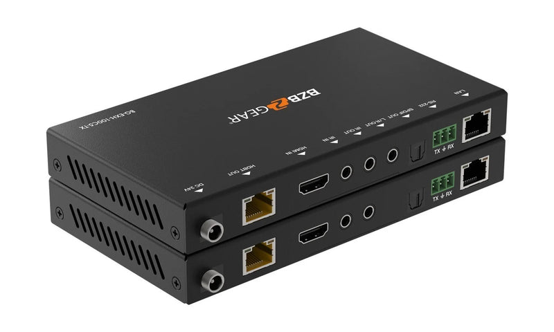 BZB Gear BG-EXH-100C5 4K UHD HDMI HDBaseT Extender With IR/ARC/PoC/RS-232/Ethernet And Audio Embedding/De-Embedding