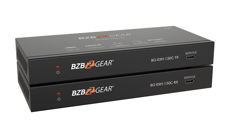 BZB Gear BG-EXH-150C 4K UHD HDMI HDBaseT Long Range Extender With Bi-Directional IR/RS-232/CEC