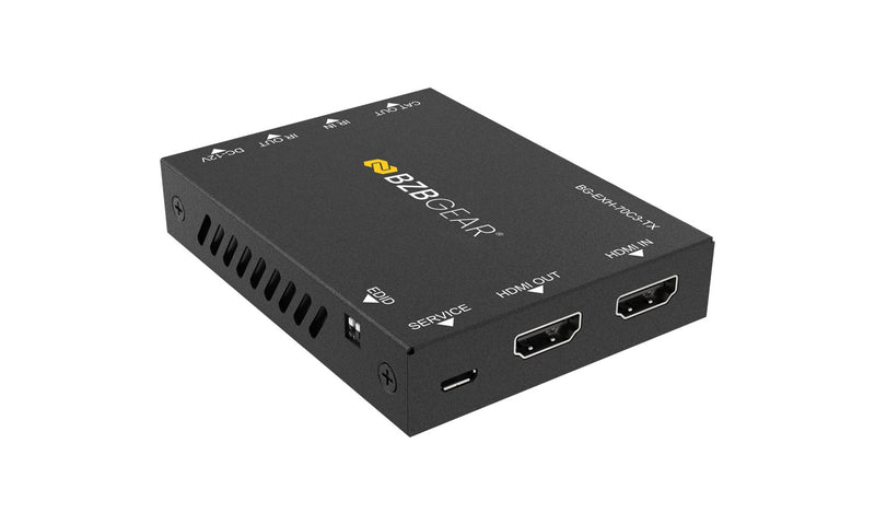 BZB Gear BG-EXH-70C3 4K UHD HDMI Extender Over Cat5e/6 with Bi-Directional IR/PoC/ARC