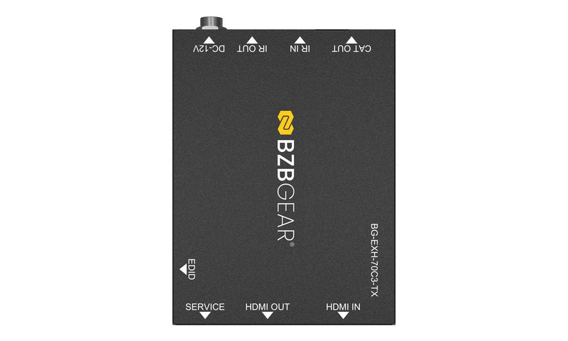 BZB Gear BG-EXH-70C3 4K UHD HDMI Extender Over Cat5e/6 with Bi-Directional IR/PoC/ARC