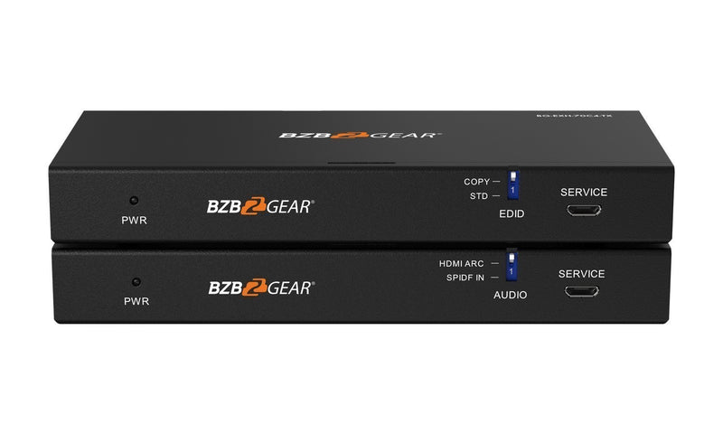 BZB Gear BG-EXH-70C4 4K UHD HDMI HDBaseT Extender With IR/ARC/PoC/RS-232 And Audio Embedding/De-Embedding