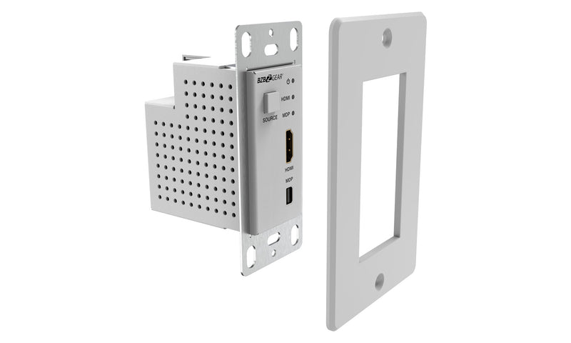 BZB Gear BG-EXHD-50UWP-W 4K UHD 18Gbps HDMI/MDP Wall Plate Transmitter/Receiver Kit