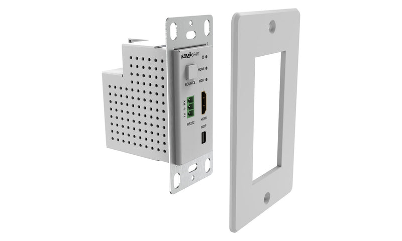 BZB Gear BG-EXHD-70UCWP-W 4K UHD 18Gbps HDBaseT HDMI/MDP/RS-232 Wall Plate Transmitter/Receiver Kit
