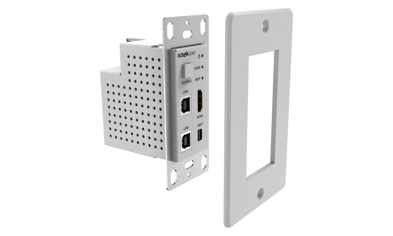 BZB Gear BG-EXHD-70UWP-W 4K UHD 18Gbps HDBaseT HDMI/MDP/KVM Wall Plate Transmitter/Receiver Kit
