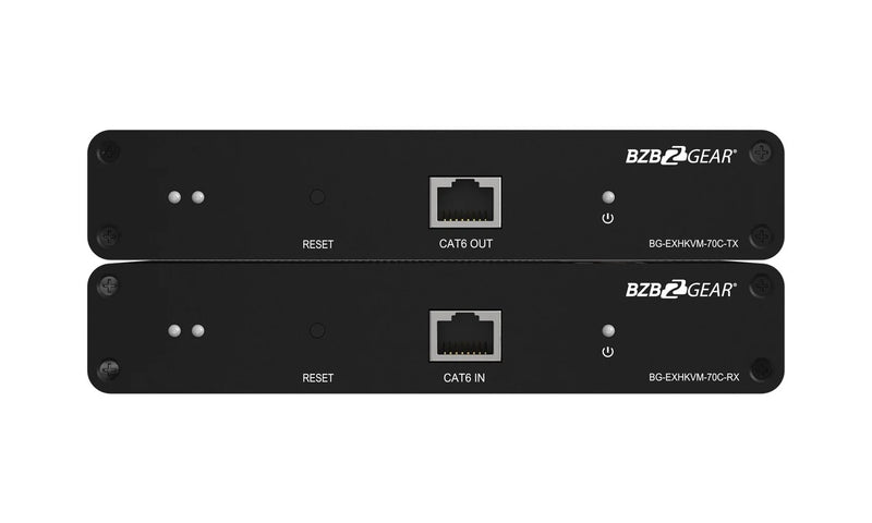 BZB Gear BG-EXHKVM-70C 4K UHD HDMI/KVM Extender Over Cat5e/6 With Zero Latency and HDR/ARC Support