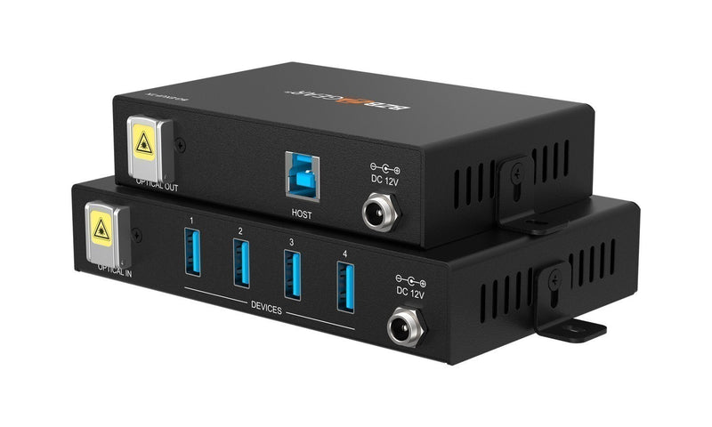 BZB Gear BG-EXUF 4-Port USB 2.0/3.0/3.1 SuperSpeed Extender Over Fiber Optic Cable