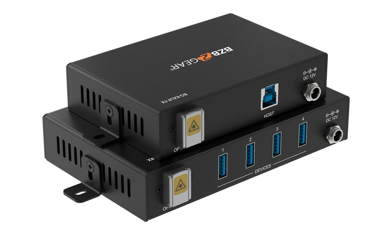 BZB Gear BG-EXUF 4-Port USB 2.0/3.0/3.1 SuperSpeed Extender Over Fiber Optic Cable