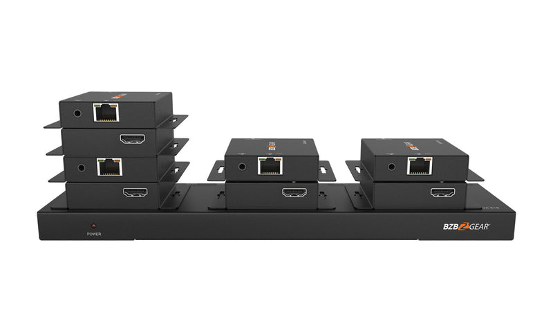 BZB Gear BG-HDA-E18 1x8 1080P/4K30 HDMI Splitter/Distribution Amplifier Kit With 8 Receivers