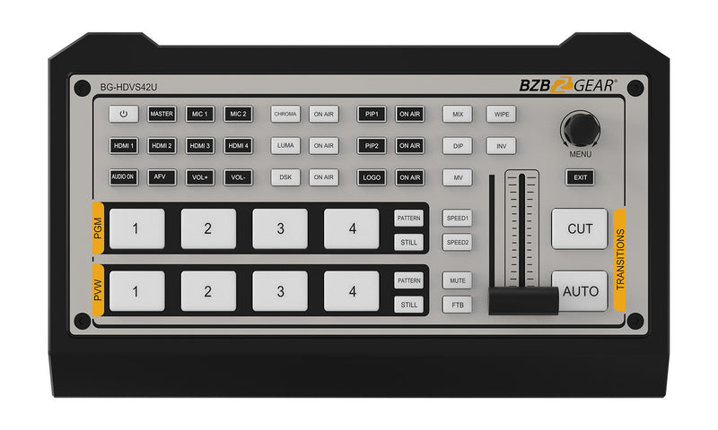 BZB Gear BG-HDVS42U 4-Channel 1080P FHD HDMI Live Streaming Switcher Mixer