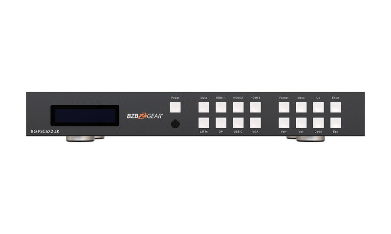 BZB Gear BG-PSC6x2-4K 6x2 4K UHD Conference Room Presentation Switcher Scaler