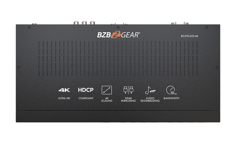 BZB Gear BG-PSC6x2-4K 6x2 4K UHD Conference Room Presentation Switcher Scaler
