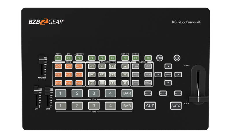 BZB Gear BG-QUADFUSION-4K 4-Channel 4K Live Streaming HDMI/DP Switcher