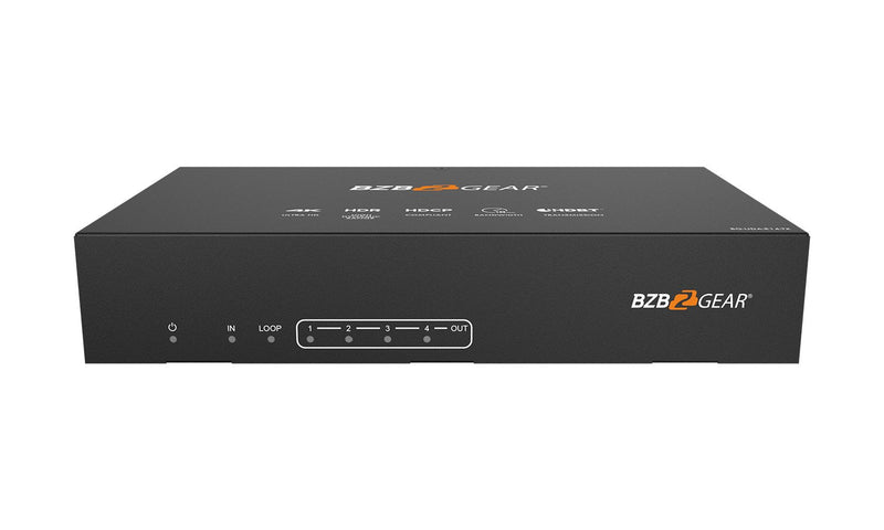 BZB Gear BG-UDA-E14 1x4 4K UHD HDMI HDBaset Splitter/Distribution Amplifier Kit