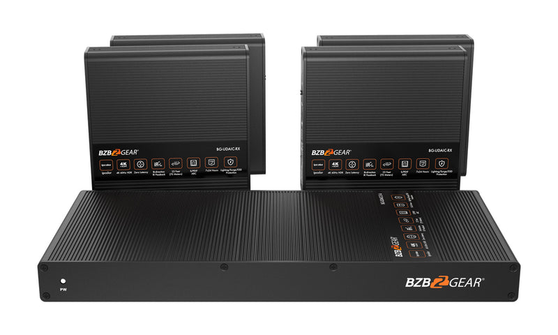BZB Gear BG-UDAIC-E14 1x4 4K UHD HDMI Splitter/Distribution Amplifier Kit