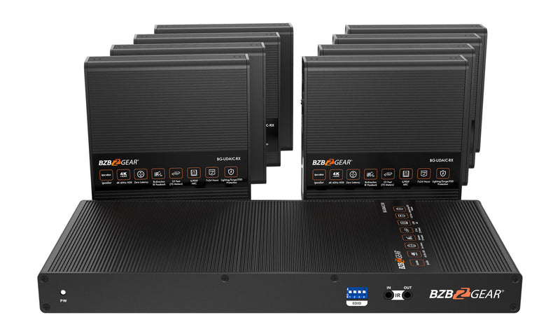 BZB Gear BG-UDAIC-E18 1x8 4K UHD HDMI Splitter/Distribution Amplifier Kit