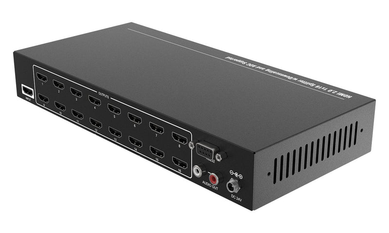 BZB Gear BG-UHD-DA1X16 1x16 4K UHD HDMI Splitter/Distribution Amplifier With Downscaling And AOC Cable Support