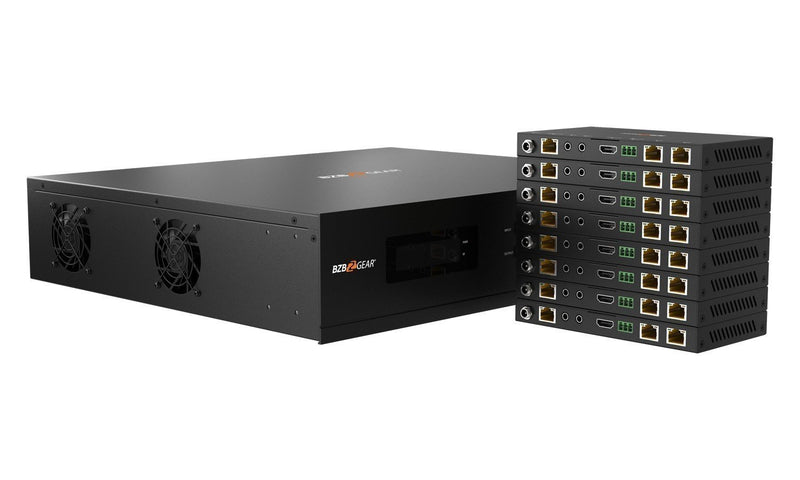 BZB Gear BG-UM88-100M-KIT 8x8 4K UHD HDMI/Audio Matrix Switcher Over HDBaseT
