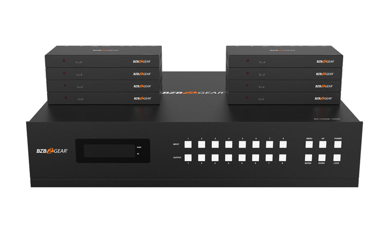 BZB Gear BG-UM88-100M-KIT 8x8 4K UHD HDMI/Audio Matrix Switcher Over HDBaseT