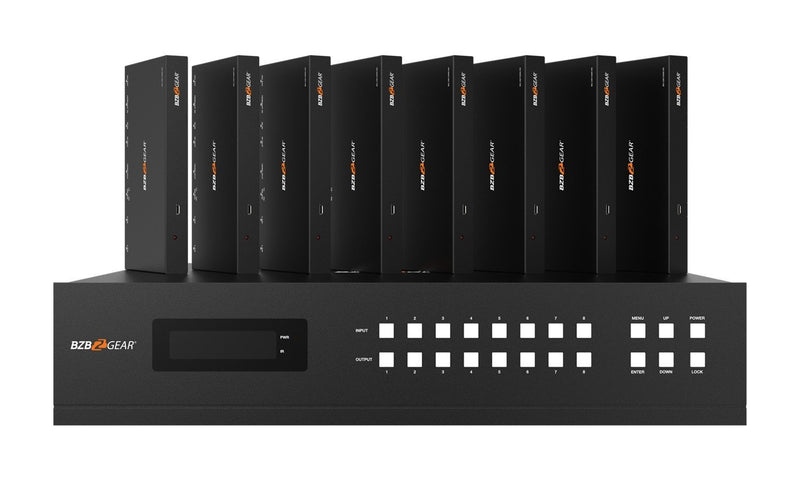 BZB Gear BG-UM88-100M-KIT 8x8 4K UHD HDMI/Audio Matrix Switcher Over HDBaseT