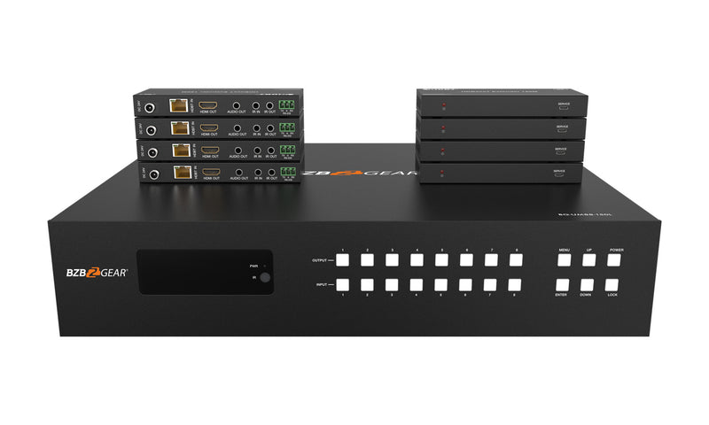 BZB Gear BG-UM88-150L-KIT 8x8 4K UHD 18Gpbs HDMI Matrix Switcher Over HDBaseT