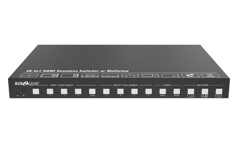 BZB Gear BG-UMV-HA41 4x1 4K UHD HDMI Seamless Switcher/Scaler/MultiViewer