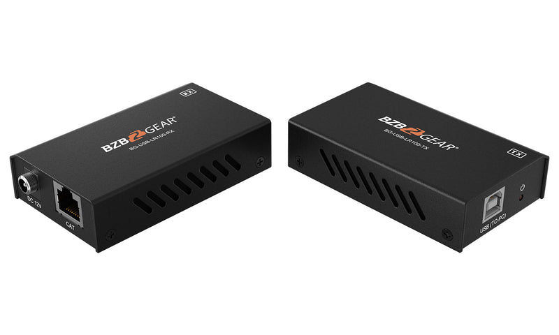 BZB Gear BG-USB-LR100 2-Port USB 2.0 Extender Over Cat5e/6/7 Cable up to 330ft