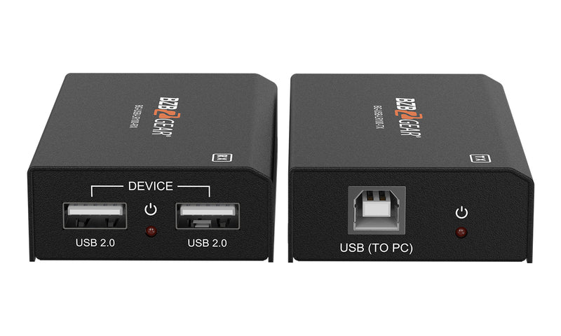 BZB Gear BG-USB-LR100 2-Port USB 2.0 Extender Over Cat5e/6/7 Cable up to 330ft