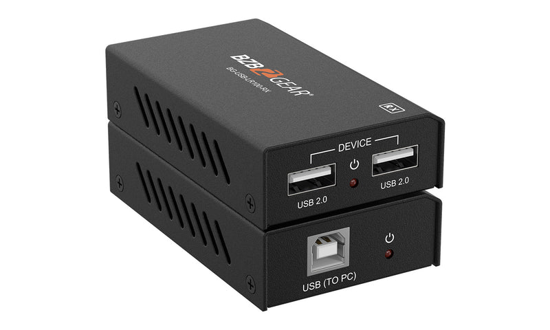 BZB Gear BG-USB-LR100 2-Port USB 2.0 Extender Over Cat5e/6/7 Cable up to 330ft