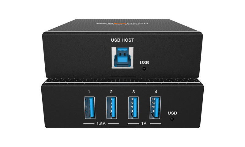 BZB Gear BG-USB3-LR100 4-Port USB 3.0 HDBaseT Extender Over Cat6/7 Cable with PoC/RS-232/FSYNC GPIO