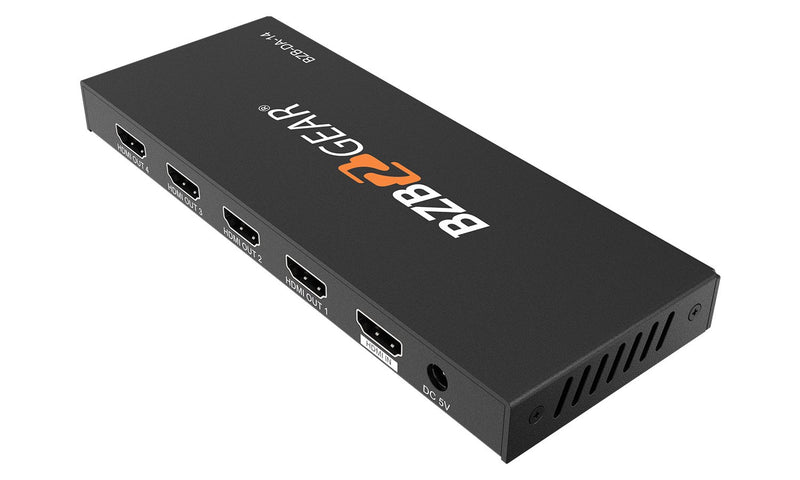 BZB Gear BG-DA-14 1x4 4K UHD HDMI Splitter With HDR And 3D Support