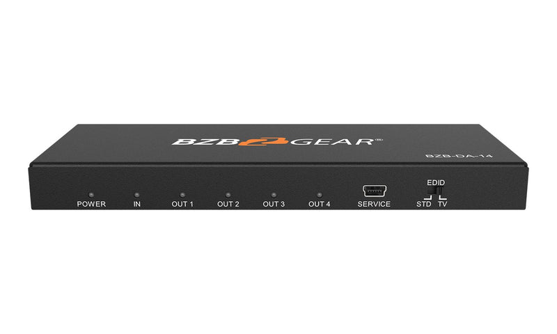 BZB Gear BG-DA-14 1x4 4K UHD HDMI Splitter With HDR And 3D Support