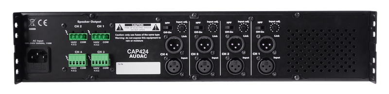 Audac CAP424 Quad-Channel Power Amplifier - 4 x 240W 100V