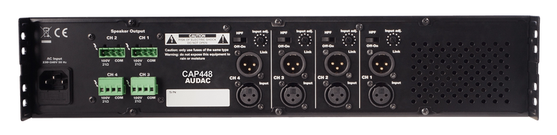 Audac CAP448 Quad-Channel Power Amplifier - 4 x 480W 100V