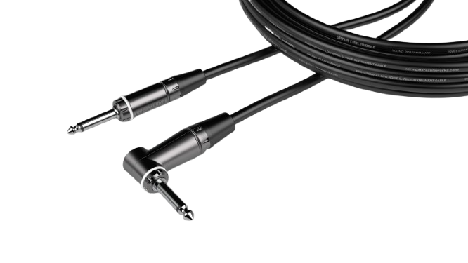 Gator GCWC-INS-03RA Composer Series 1/4" Straight To 1/4" Right Angle Instrument Cable - 3ft