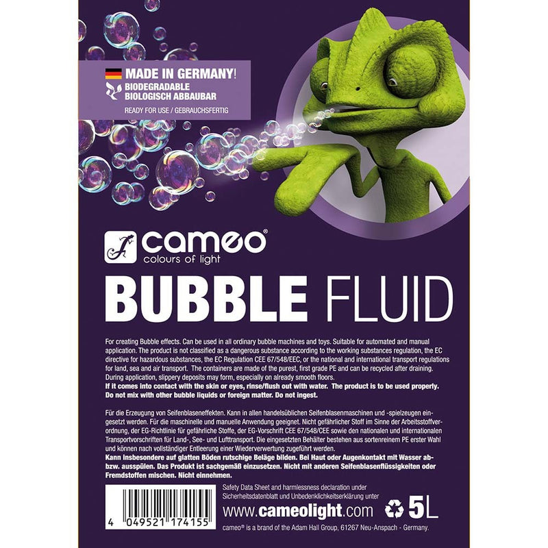 Cameo Pro CLFBUBBLE5L Special Fluid Soap Bubbles - 5L