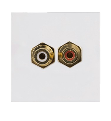 Audac CP45RCA/W RCA Connection Plate (White) - 45 x 45mm