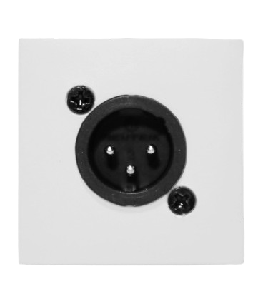 Audac CP45XLMS/W Connection Plate XLR Male (White, Solderless) - 45 x 45mm