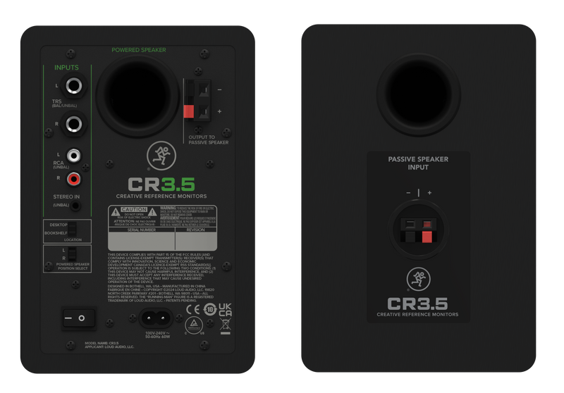 Mackie CR3.5 Powered Studio Monitors (Pair) - 3.5"